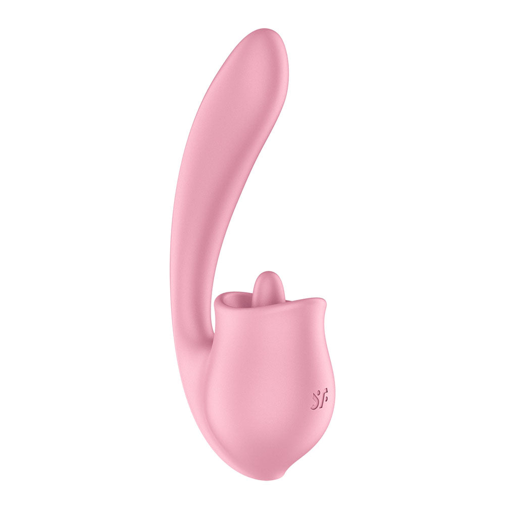 Satisfyer Tongue Genius - Pink USB Rechargeable Vibrator with Flicking Clit Stimulator